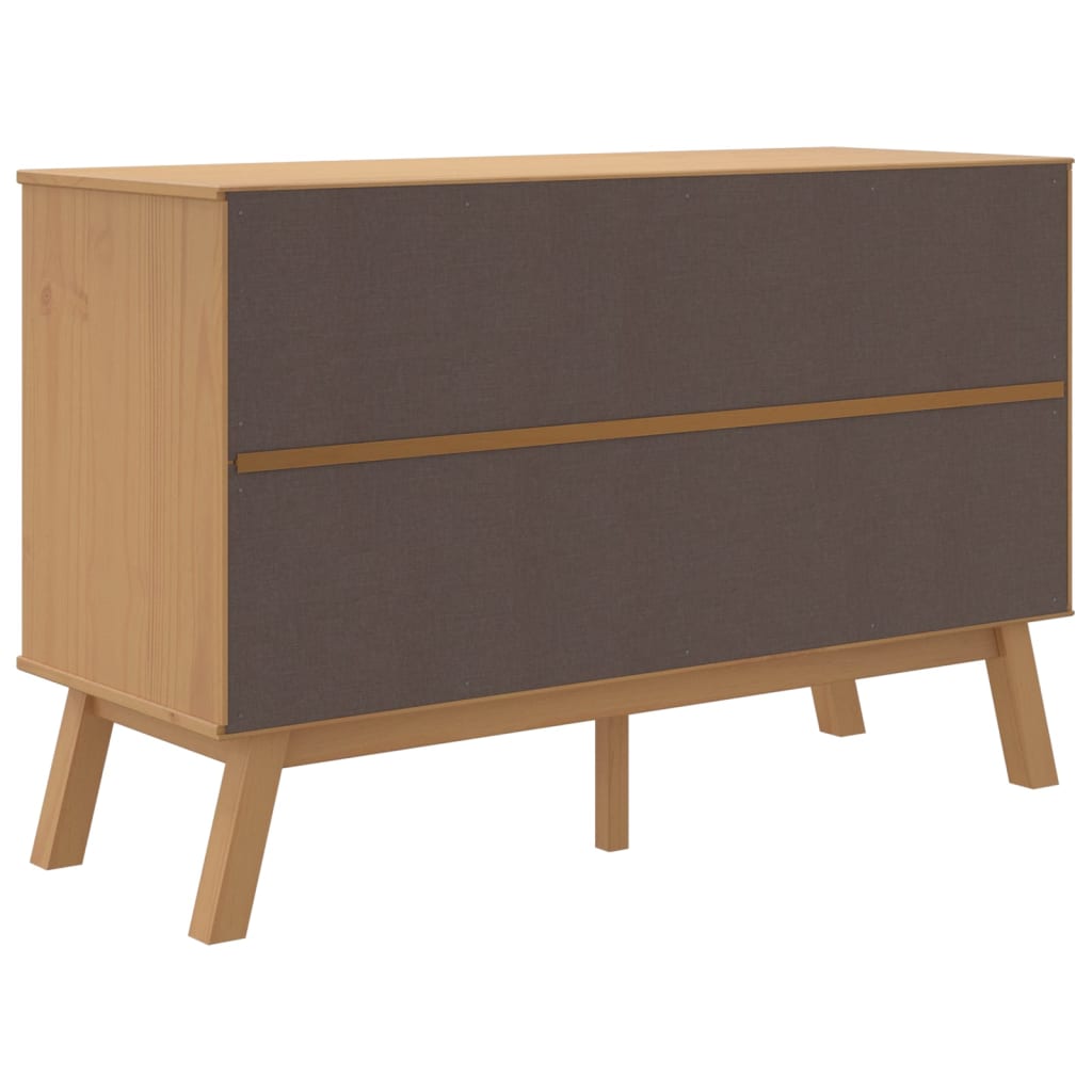 Sānu skapītis OLDEN, balts/brūns, 114x43x73,5cm, priede