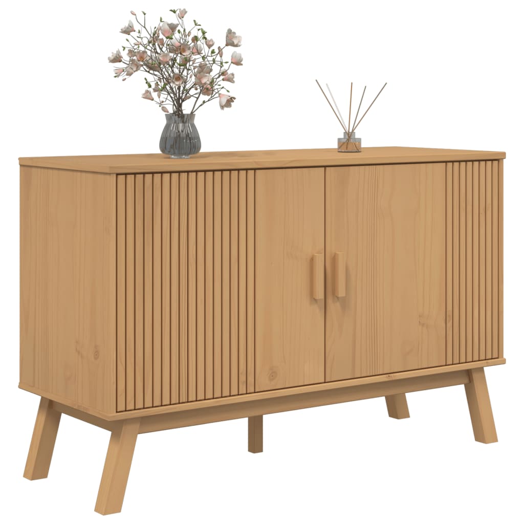Šoninė spintelė OLDEN, ruda, 114x43x73,5cm, pušies masyvas