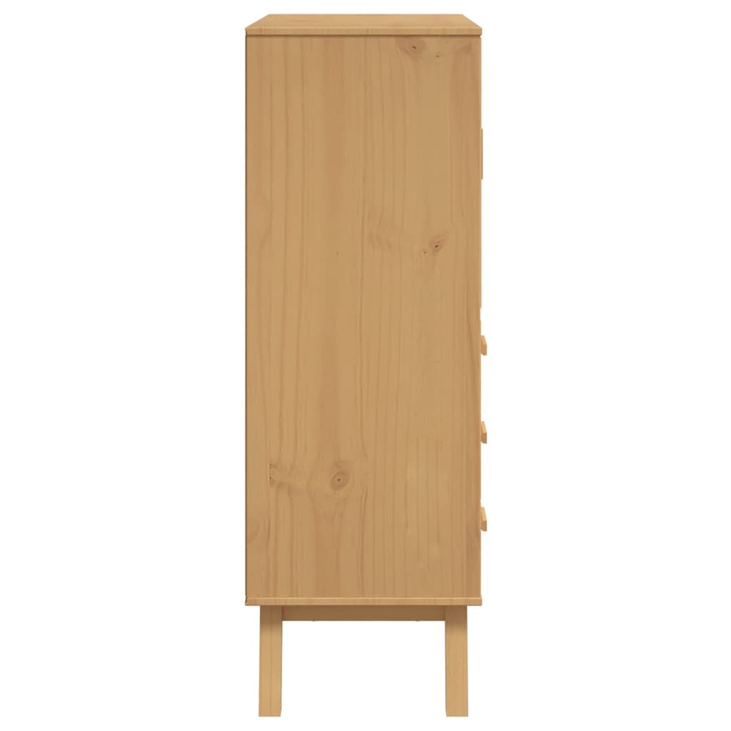 Komoda OLDEN, ruda, 85x43x125cm, pušies medienos masyvas