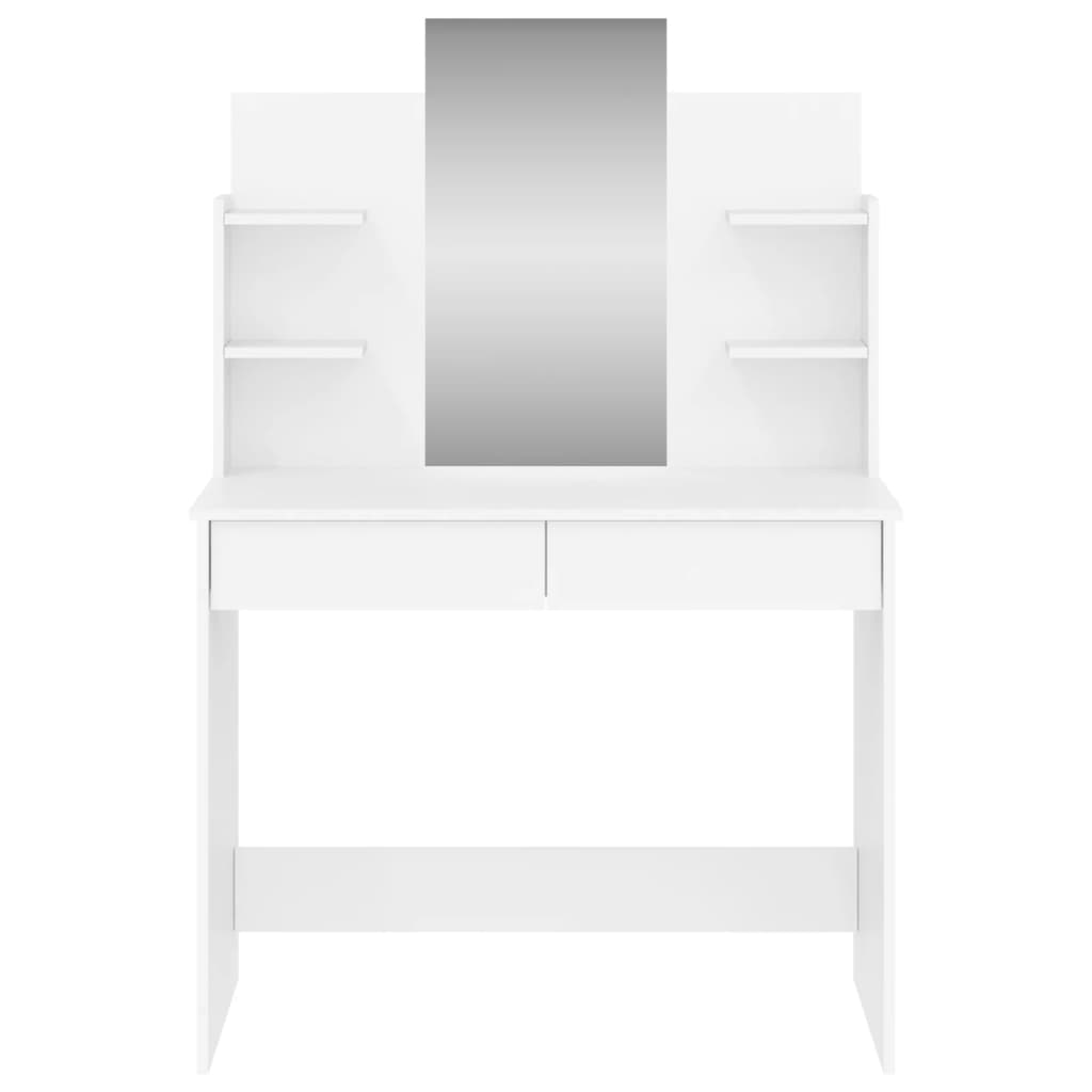 Dressing table with mirror, white, 96x39x142cm
