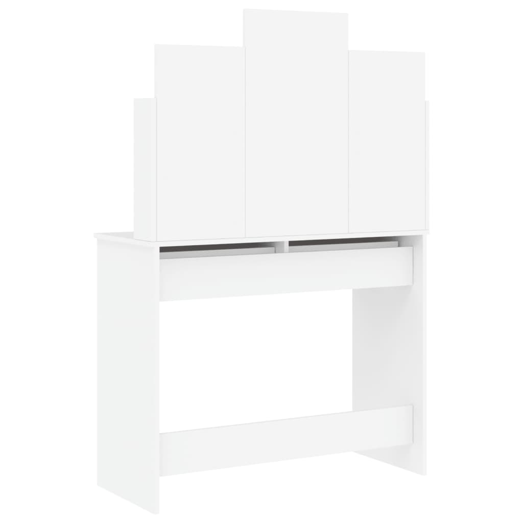 Dressing table with mirror, white, 96x39x142cm