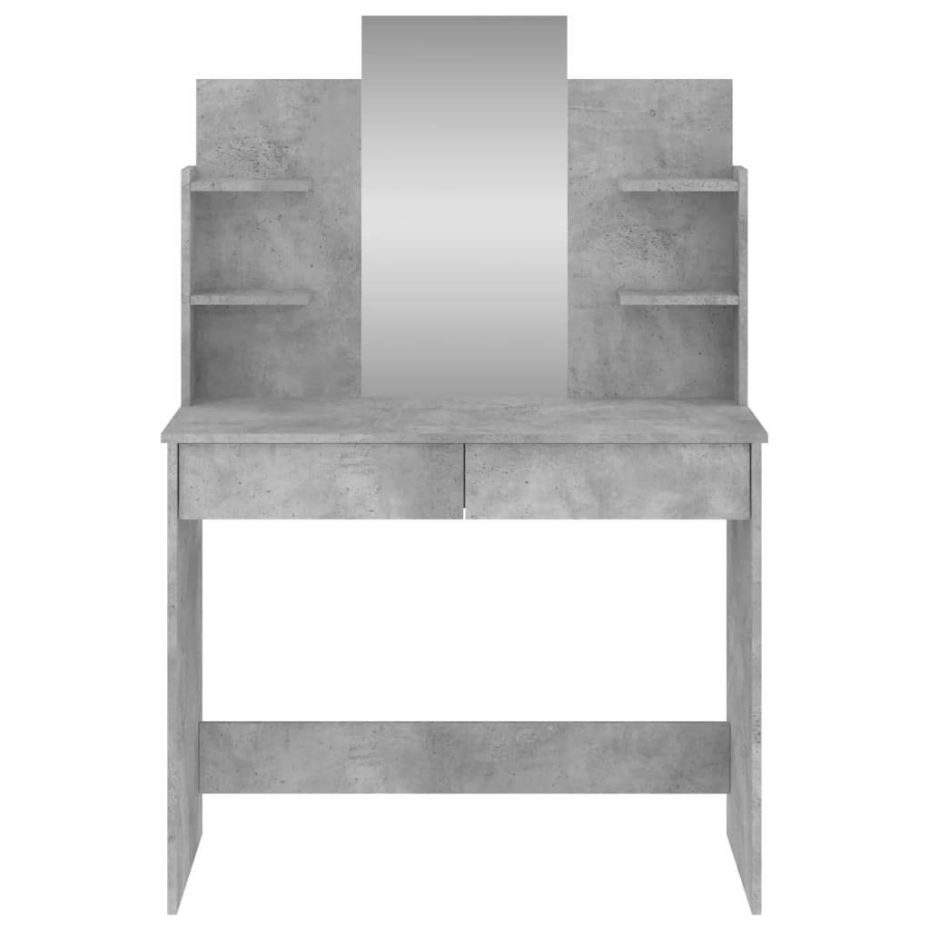 Dressing Table with Mirror, Concrete Grey, 96x39x142cm