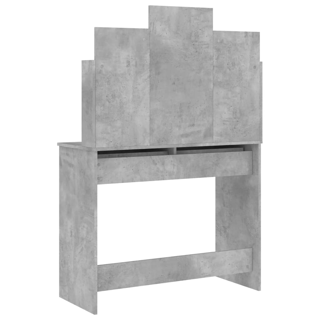 Dressing Table with Mirror, Concrete Grey, 96x39x142cm