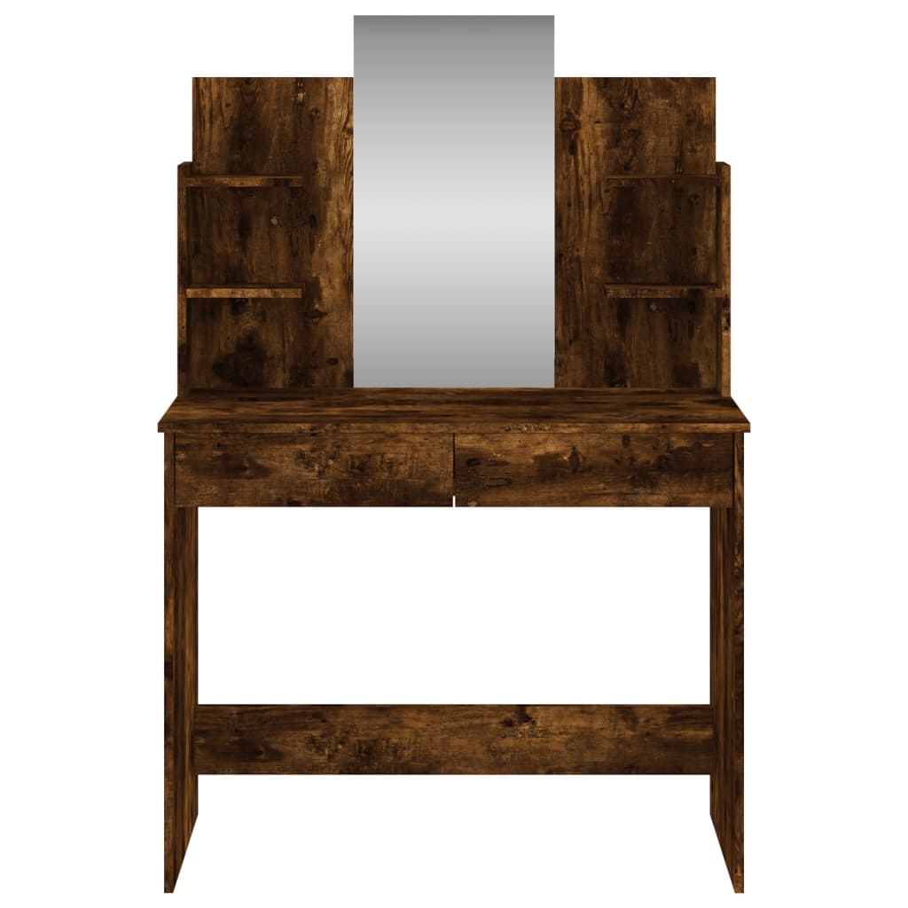 Dressing table with mirror, smoky oak, 96x39x142cm