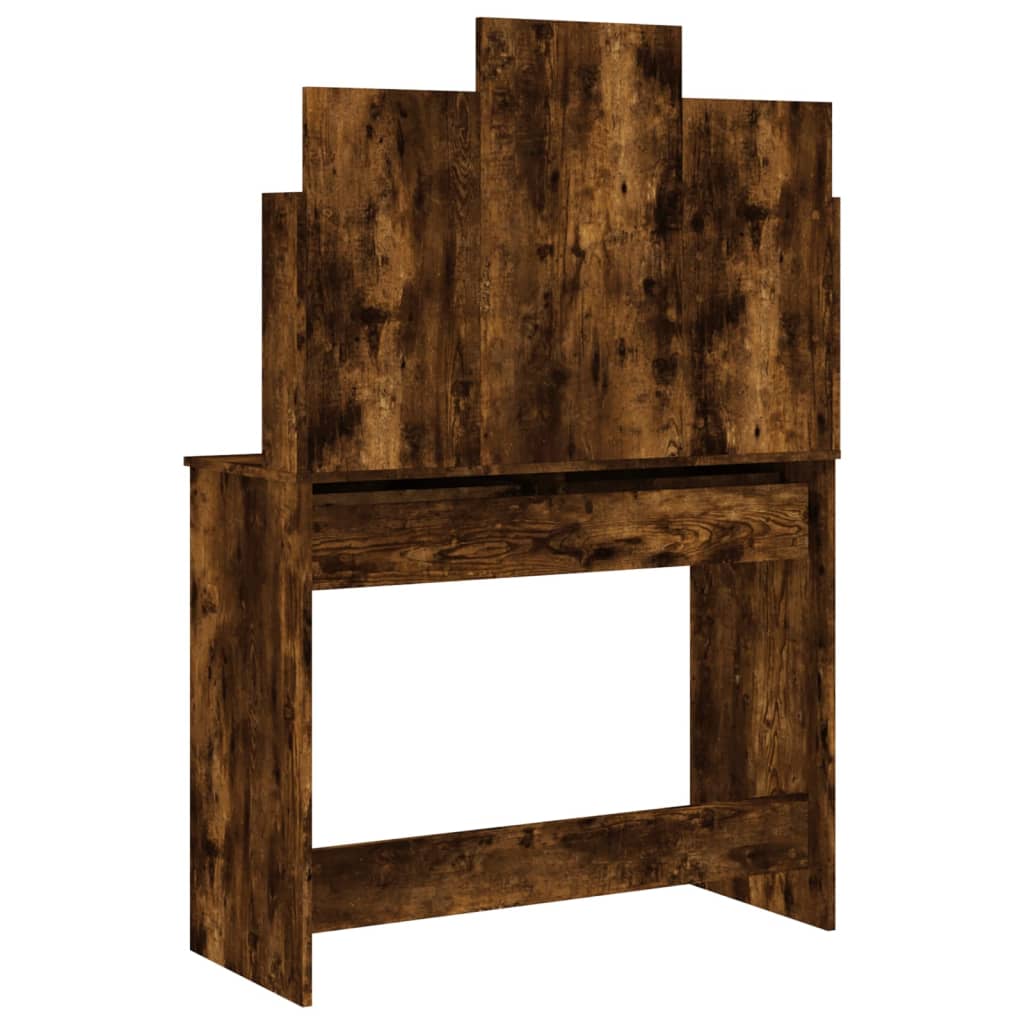 Dressing table with mirror, smoky oak, 96x39x142cm