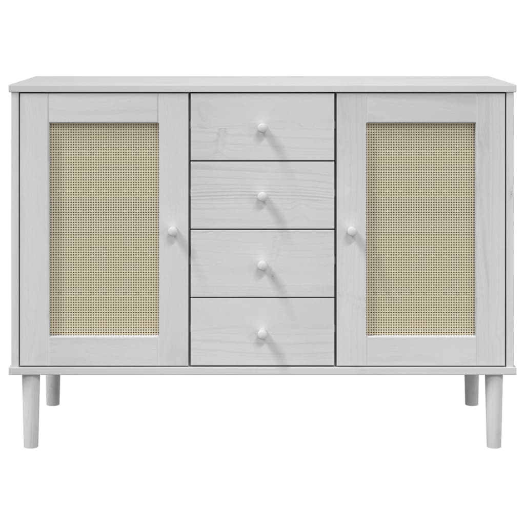 Sideboard SENJA, white, 112x40x80cm, solid pine