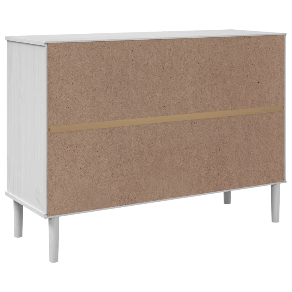 Sideboard SENJA, white, 112x40x80cm, solid pine
