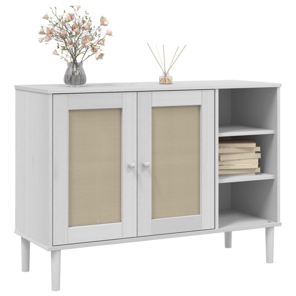 Sideboard SENJA, white, 112x40x80cm, solid pine