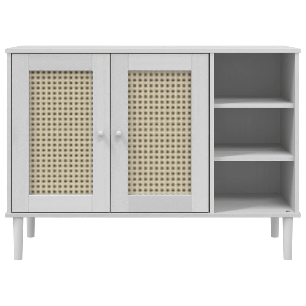 Sideboard SENJA, white, 112x40x80cm, solid pine