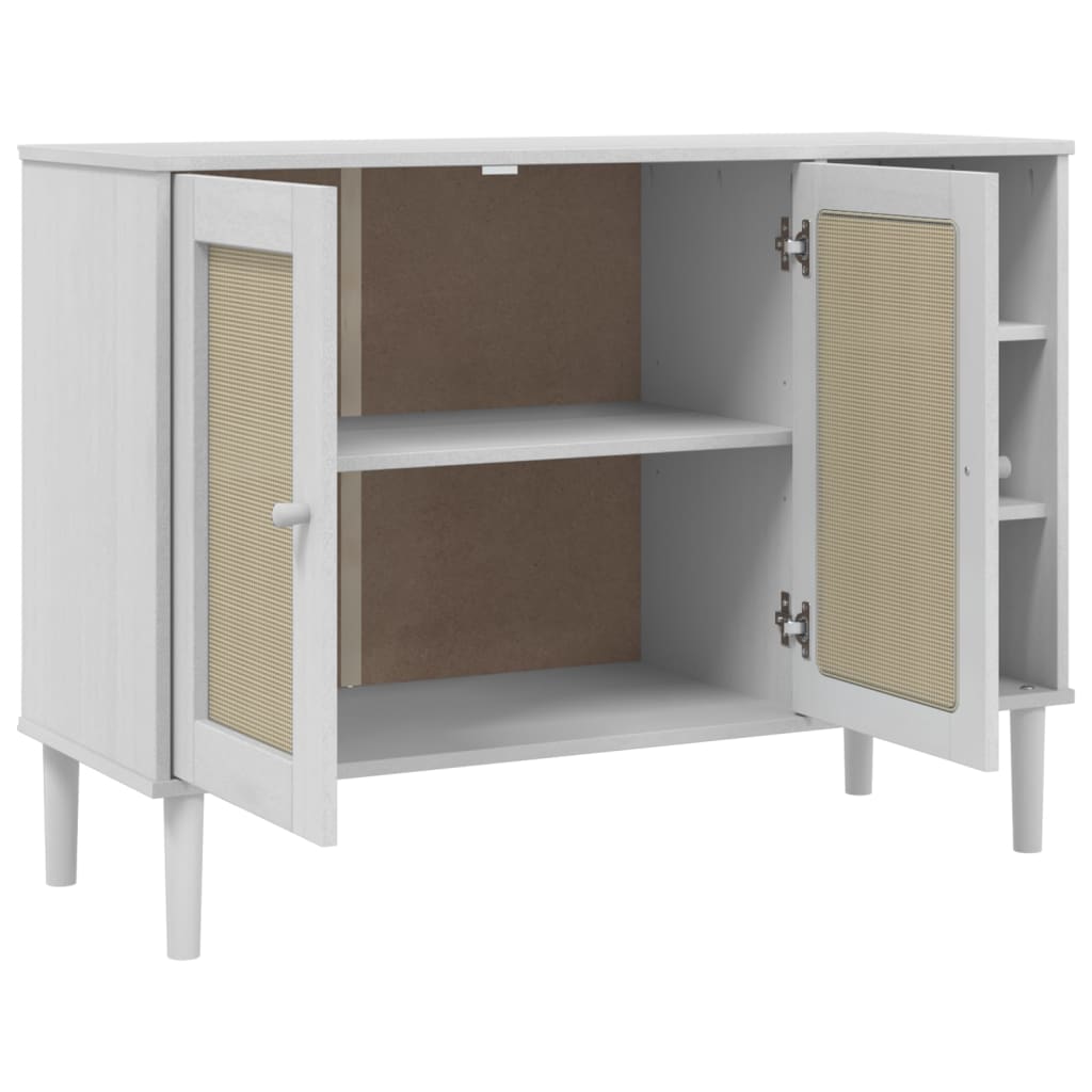 Sideboard SENJA, white, 112x40x80cm, solid pine