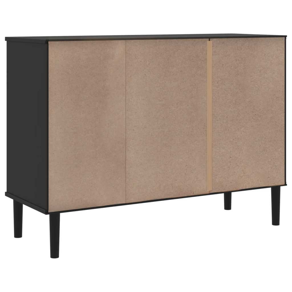Sideboard SENJA, black, 112x40x80cm, solid pine