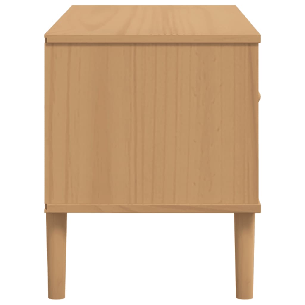 TV bench SENJA, brown, 106x40x49cm, solid pine