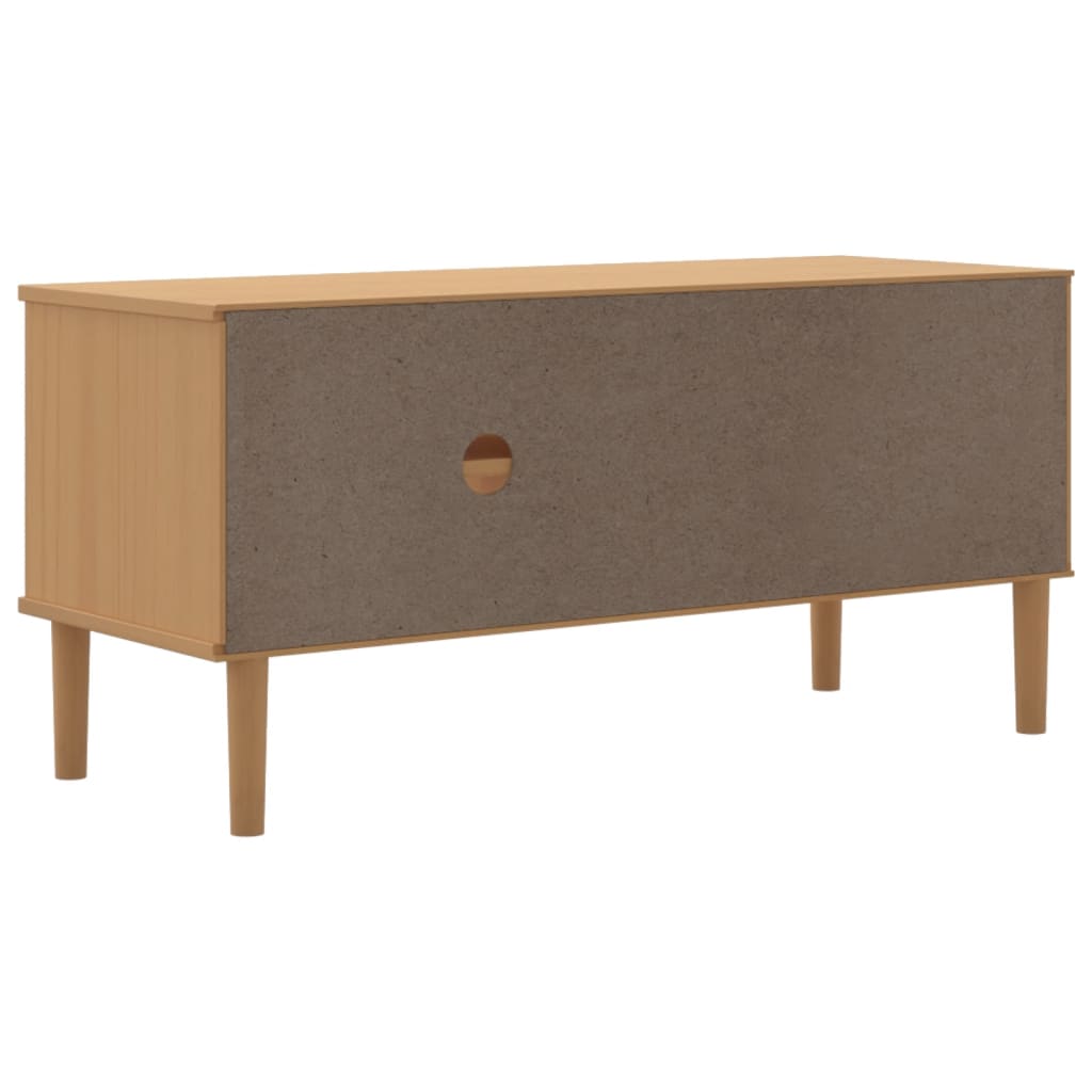 TV bench SENJA, brown, 106x40x49cm, solid pine