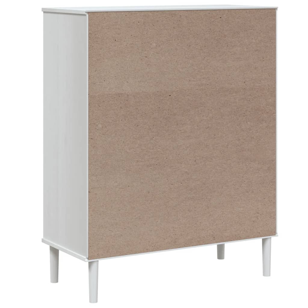 Kumode SENJA, balta, 90x40x112cm, priedes masīvkoks