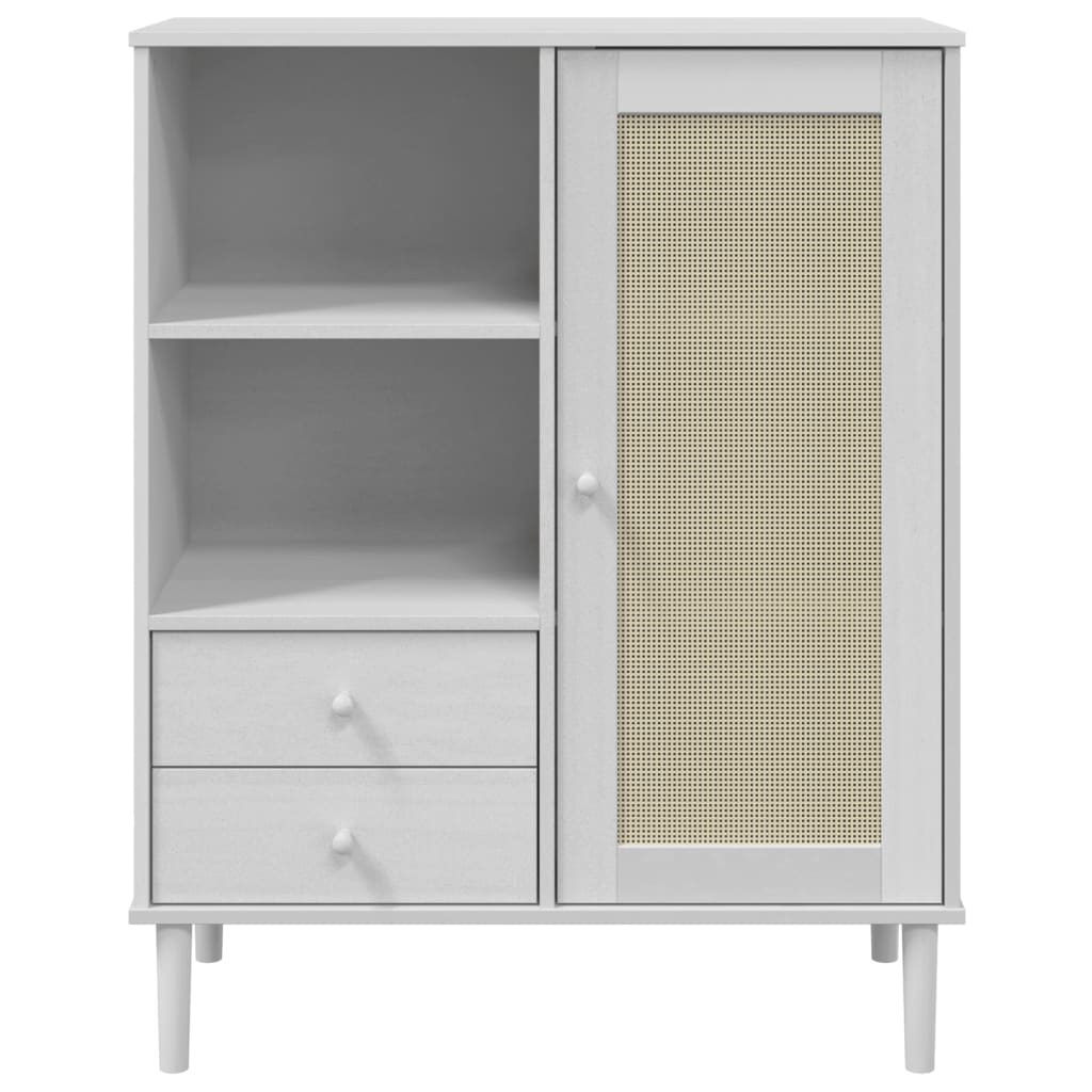 Kumode SENJA, balta, 90x40x112cm, priedes masīvkoks