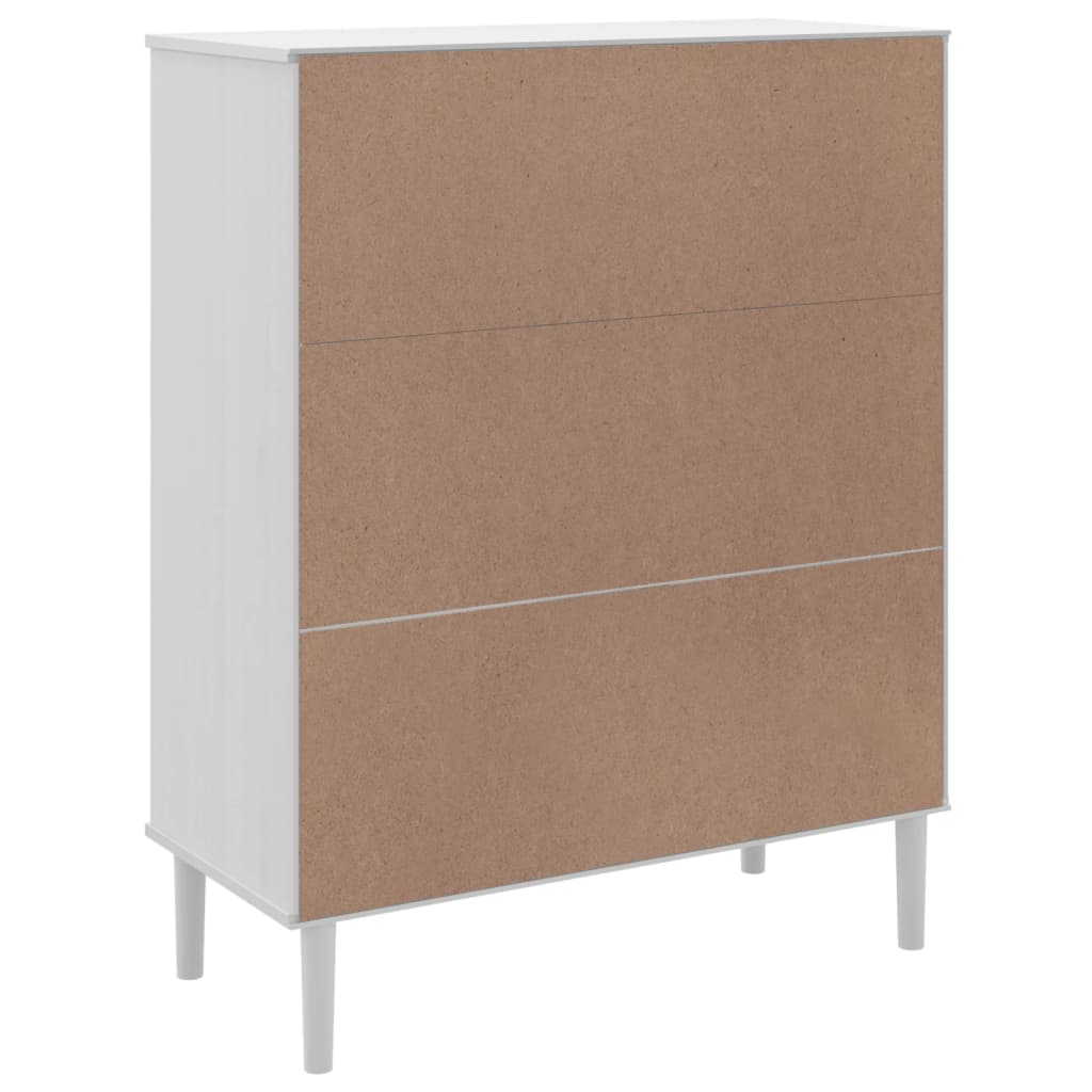 Kumode SENJA, balta, 90x40x112cm, priedes masīvkoks