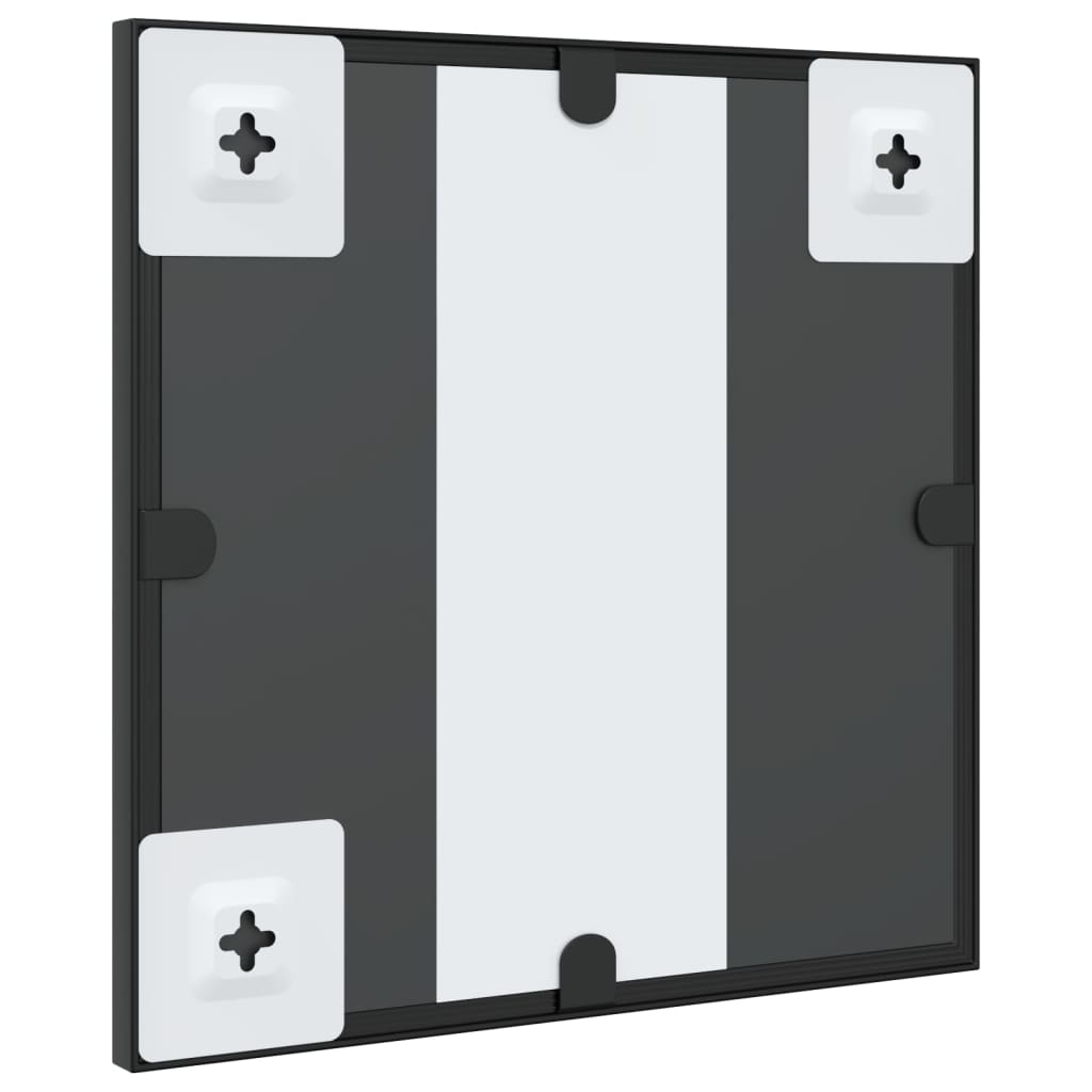 Wall mirror, black, 30x30 cm, iron, square