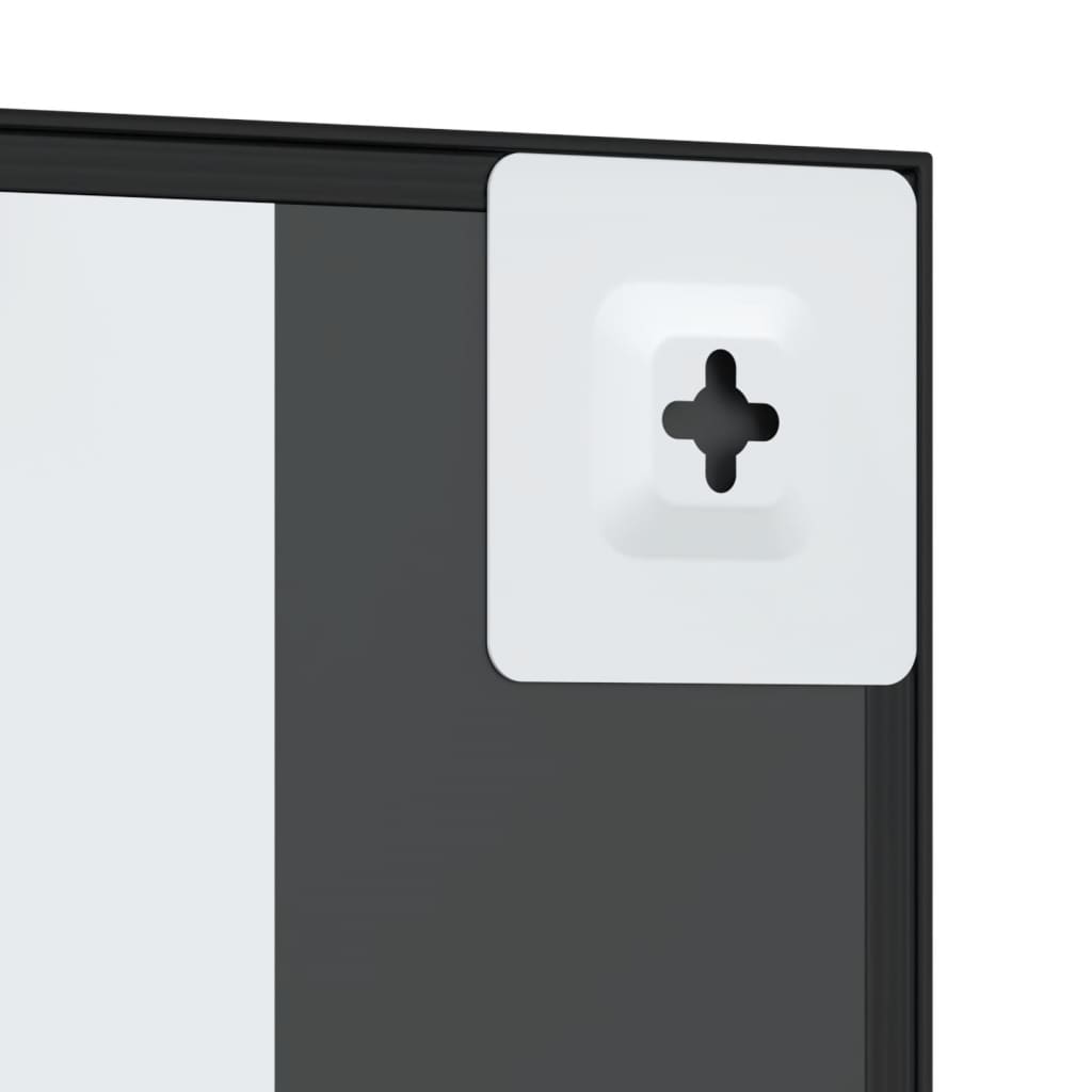 Wall mirror, black, 30x30 cm, iron, square