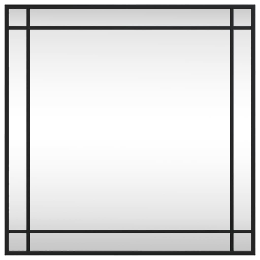 Wall mirror, black, 60x60cm, iron, square