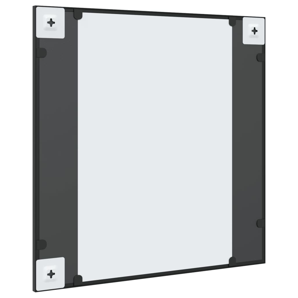 Wall mirror, black, 60x60cm, iron, square