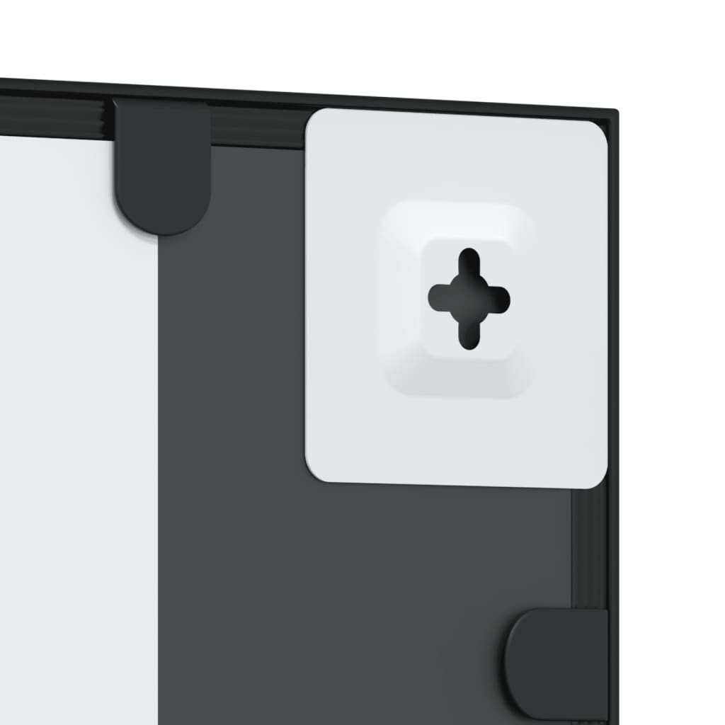 Wall mirror, black, 60x60cm, iron, square