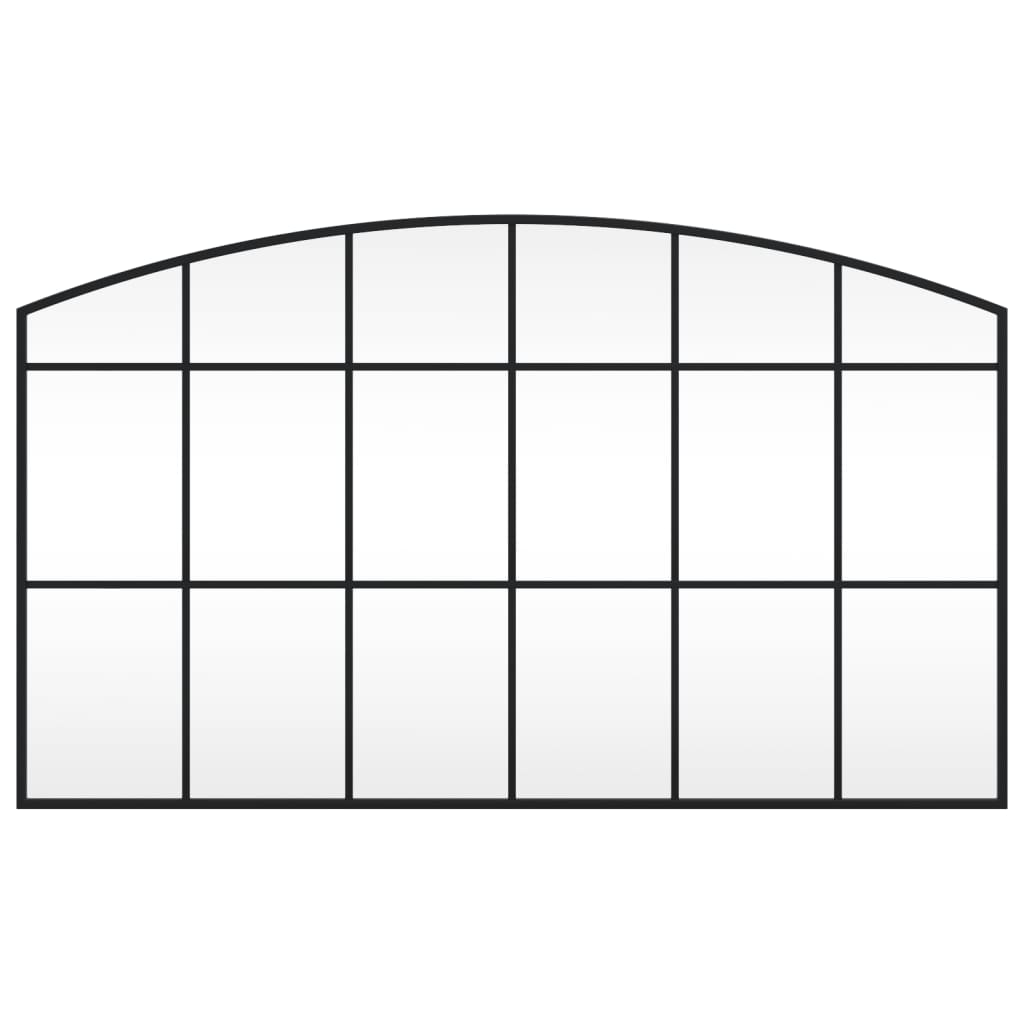 Wall mirror, black, 100x60cm, iron, arched