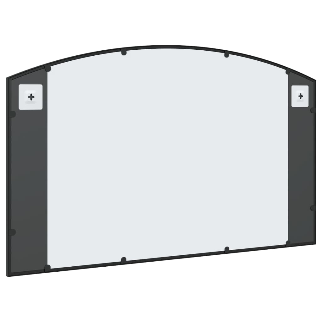 Wall mirror, black, 100x60cm, iron, arched