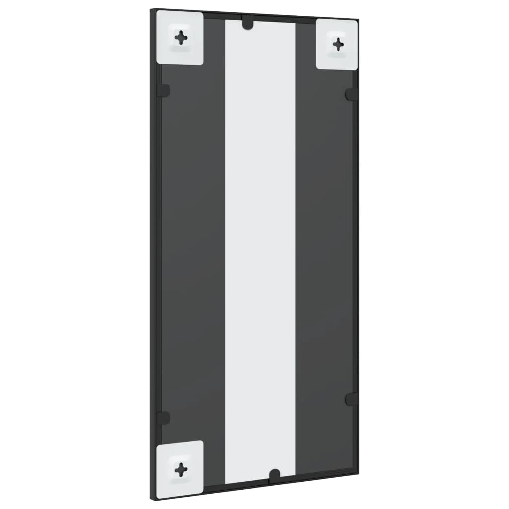Wall mirror, black, 30x60cm, iron, rectangular