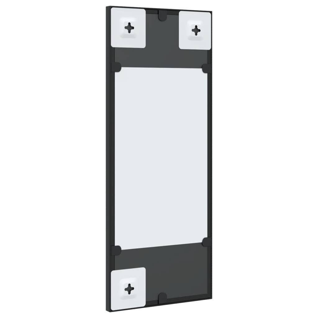 Wall mirror, black, 20x50cm, iron, rectangular