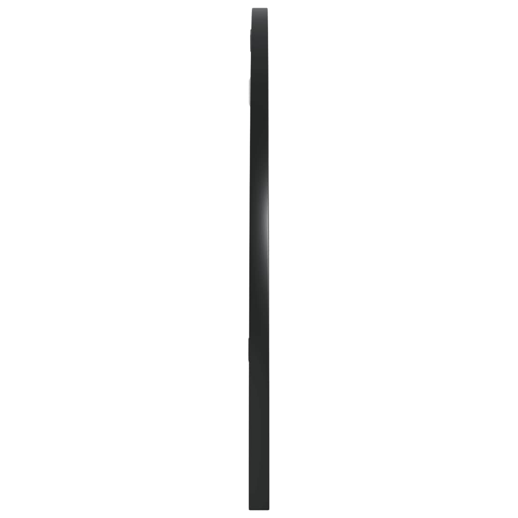 Wall mirror, black, 80x40cm, iron, arched