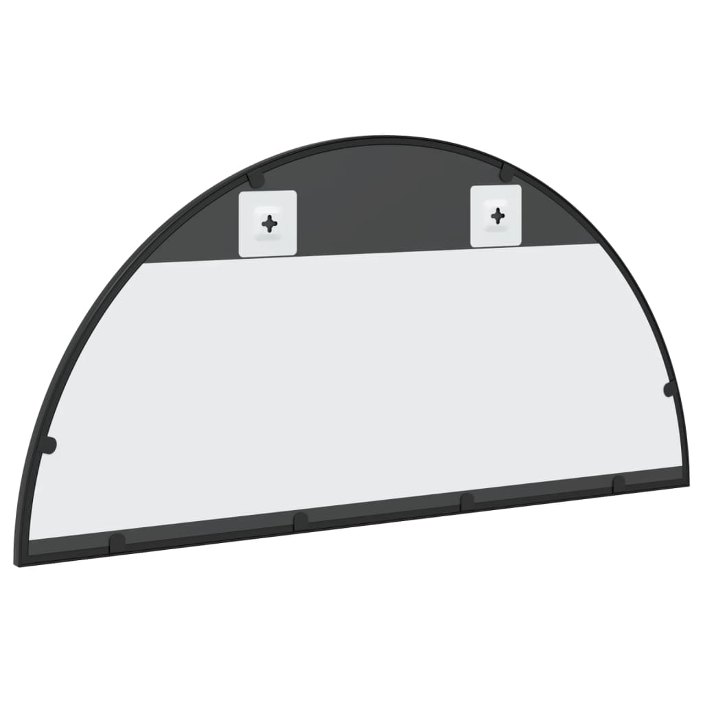 Wall mirror, black, 80x40cm, iron, arched