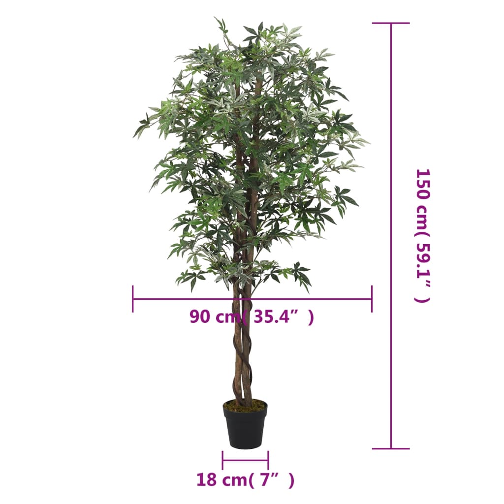 Artificial maple, green, 150cm, 504 leaves