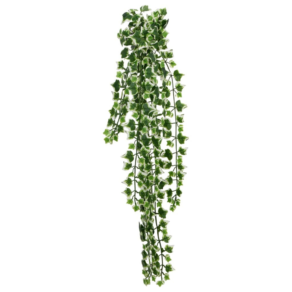Dirbtiniai pakabinami augalai, 12vnt., žali ir balti, 90cm