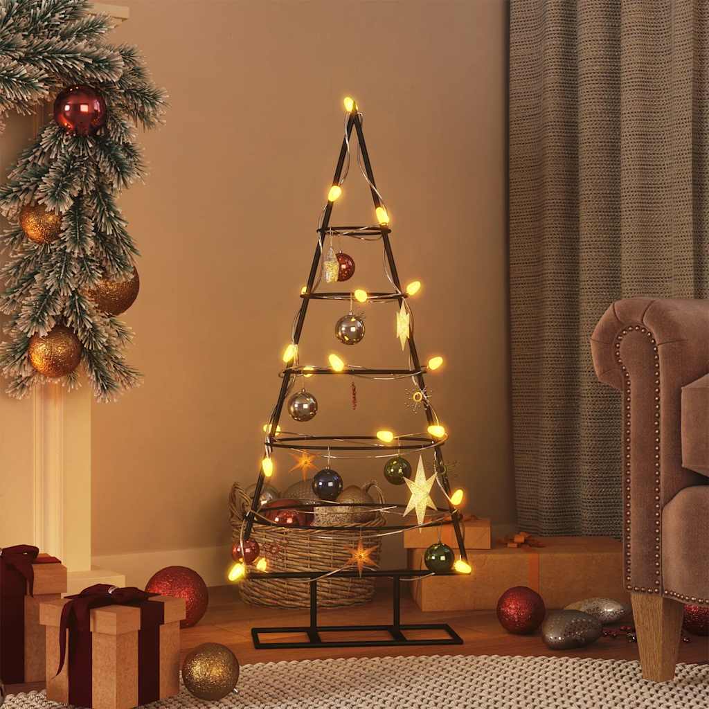 Metal Christmas tree, black, 90 cm