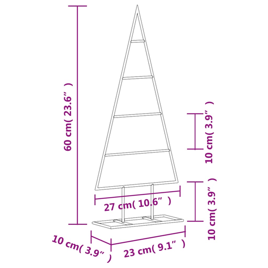 Metal Christmas tree, black, 60 cm