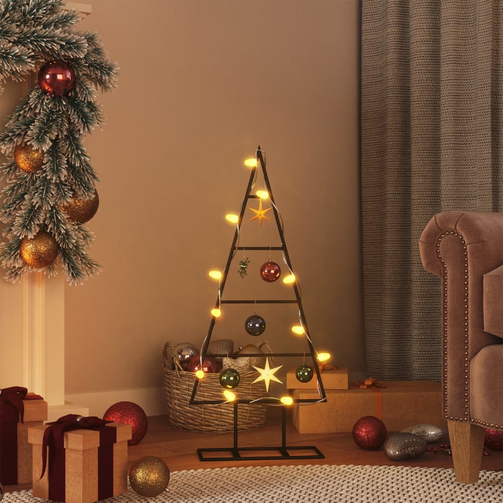 Metal Christmas tree, black, 60 cm