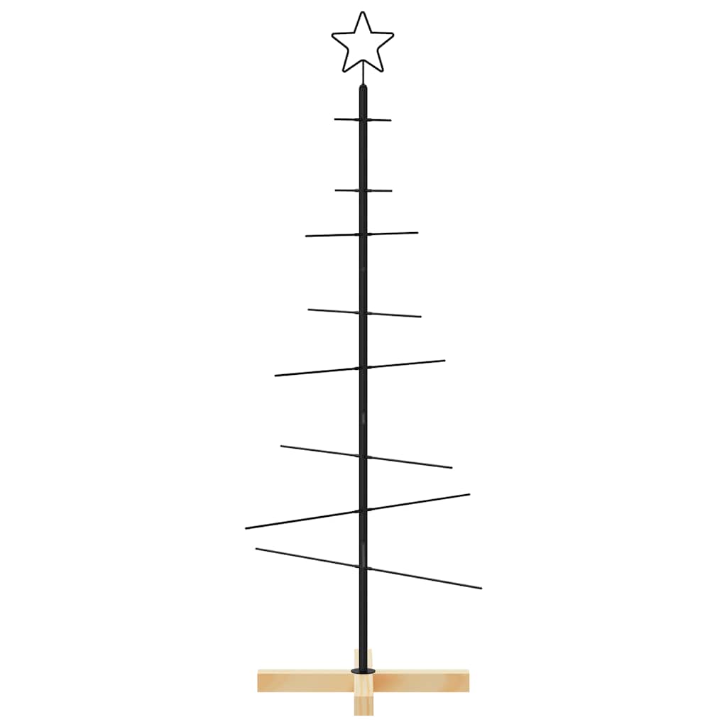 POLAR GROVE metal Christmas tree, with wooden base, black, 120 cm.