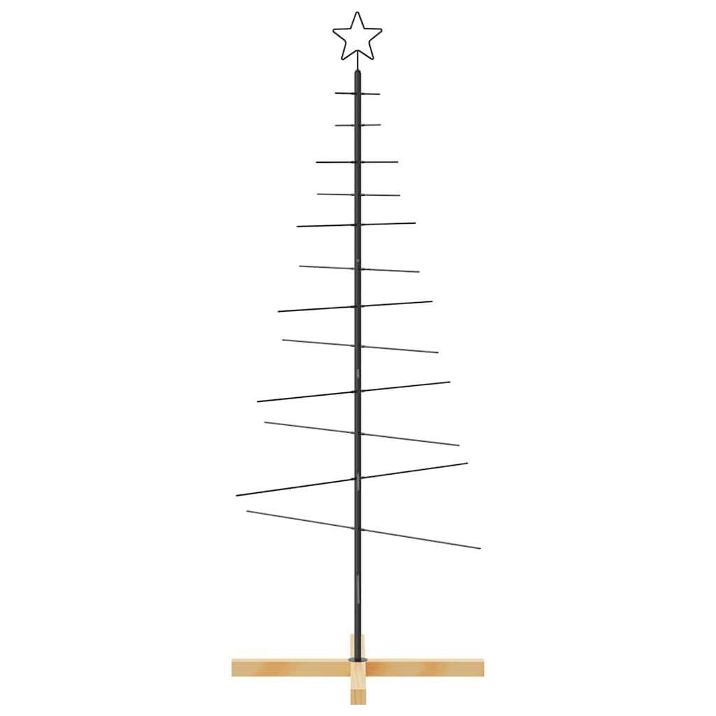 Metalinė Kalėdų eglutė POLAR GROVE, su mediniu pagrindu, juoda, 150 cm.