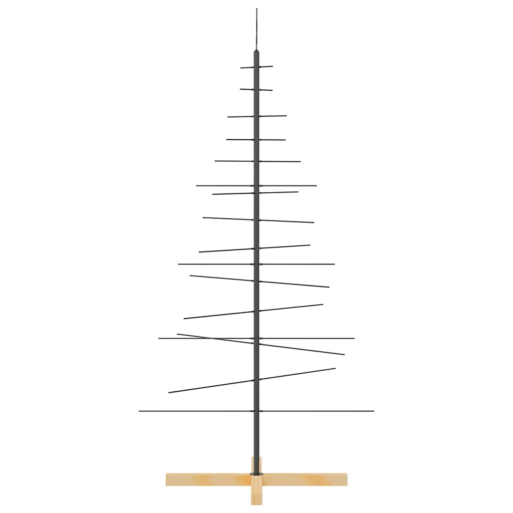 Metalinė Kalėdų eglutė POLAR GROVE, su mediniu pagrindu, juoda, 150 cm.
