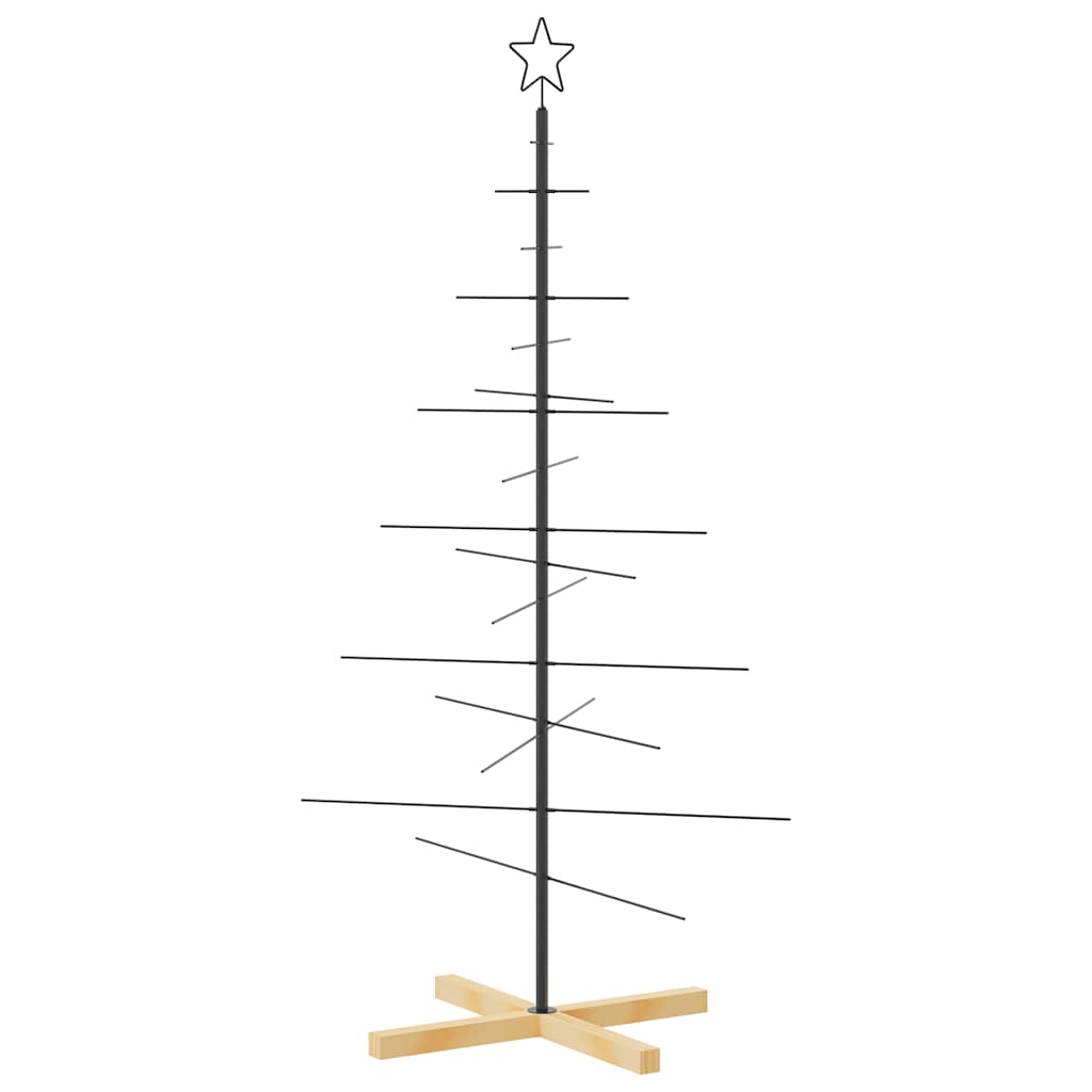 Metalinė Kalėdų eglutė POLAR GROVE, su mediniu pagrindu, juoda, 150 cm.