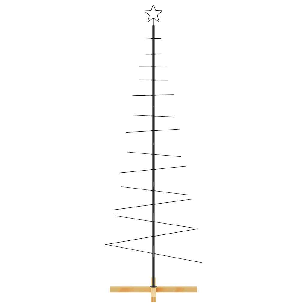 Metalinė Kalėdų eglutė POLAR GROVE, su mediniu pagrindu, juoda, 180cm.