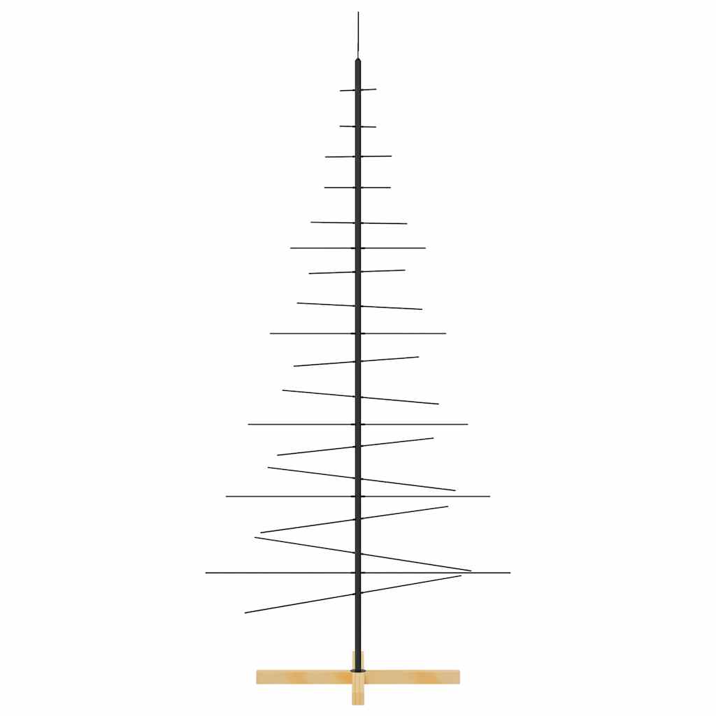 Metalinė Kalėdų eglutė POLAR GROVE, su mediniu pagrindu, juoda, 180cm.