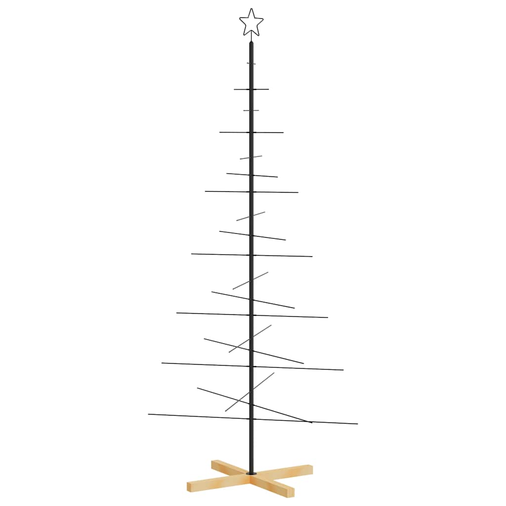 Metalinė Kalėdų eglutė POLAR GROVE, su mediniu pagrindu, juoda, 180cm.