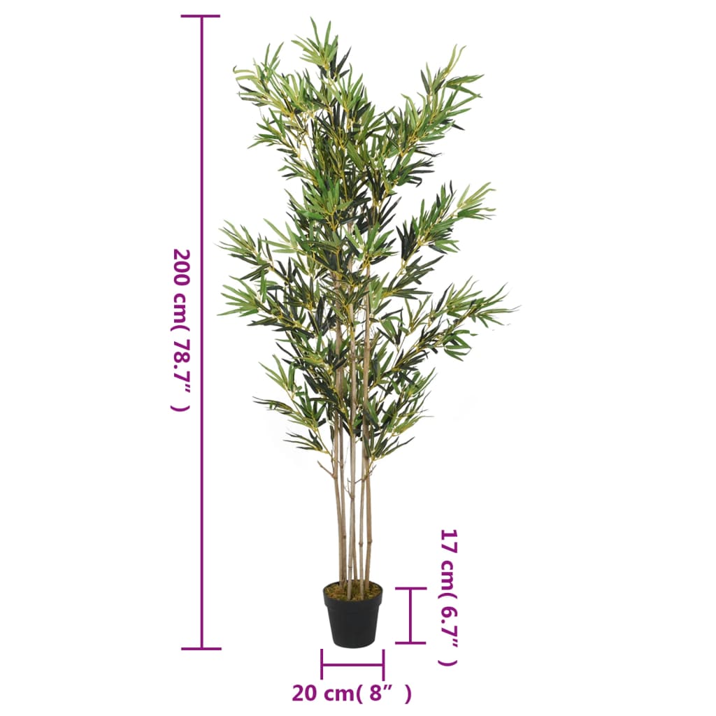 Dirbtinis bambukas, žalios spalvos, 200cm, 1380 lapų