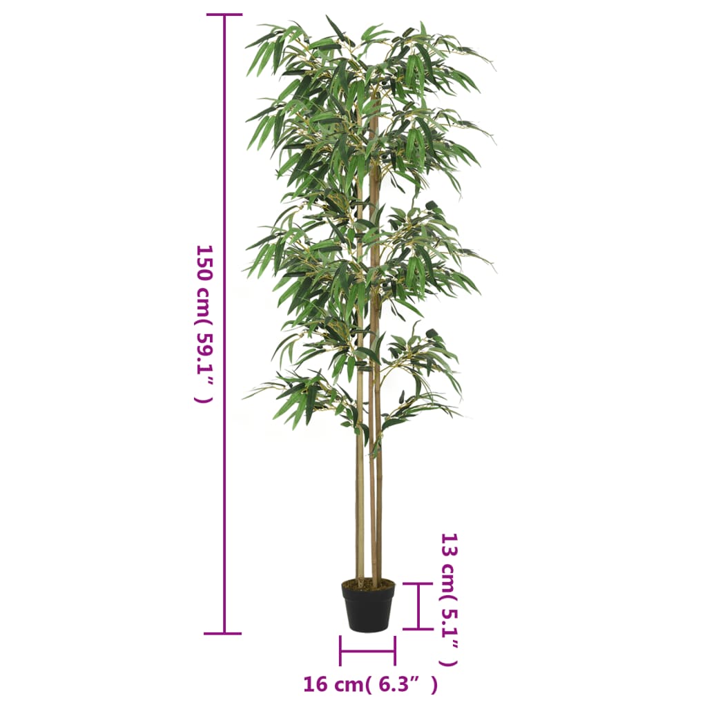 Artificial bamboo, green, 150cm, 988 leaves