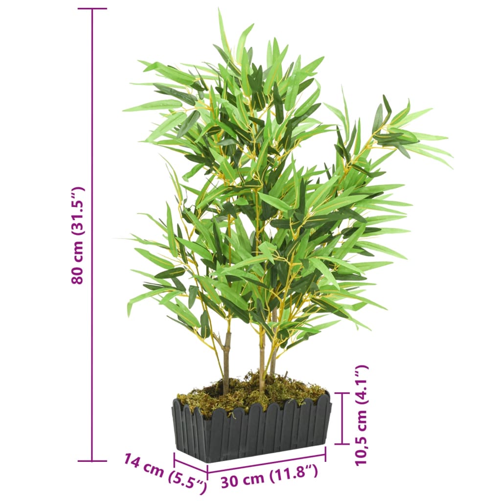 Artificial bamboo, green, 80cm, 500 leaves