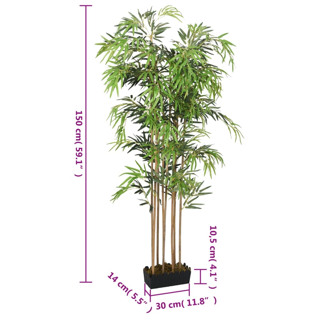 Artificial bamboo, green, 150cm, 1095 leaves