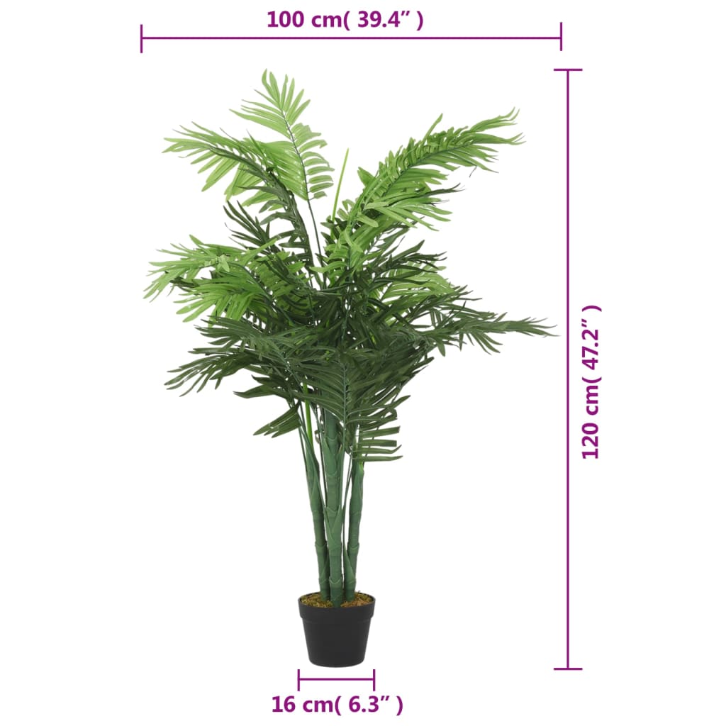Mākslīgā palma, zaļa, 120 cm, 28 lapas