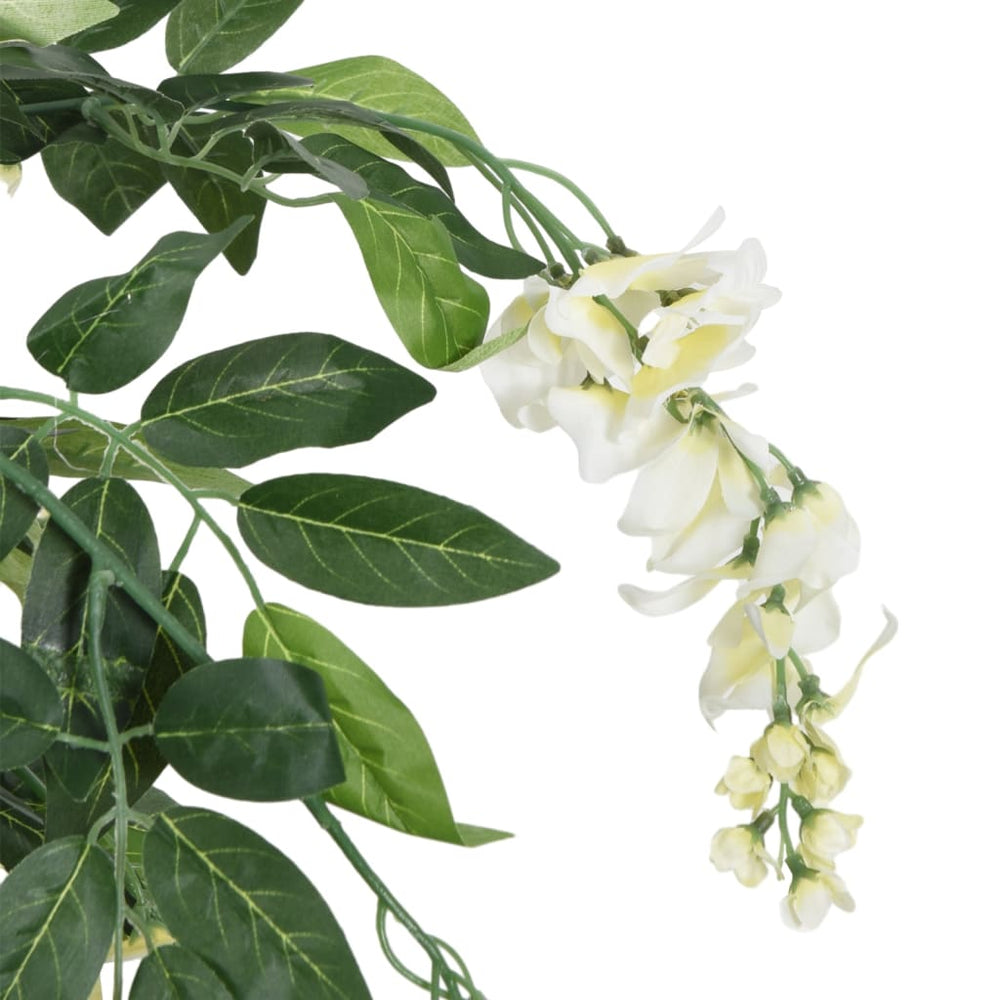 Artificial Wisteria, green and white, 80cm, 560 leaves