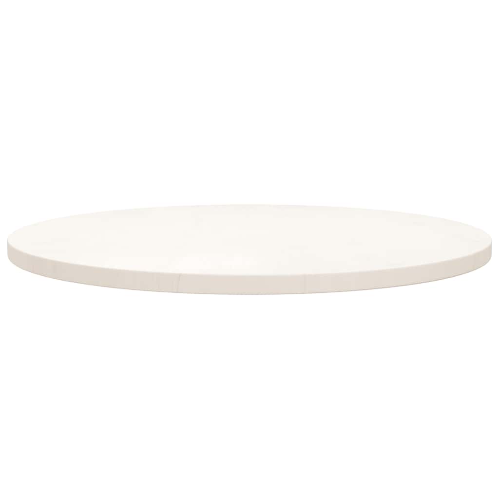 Tabletop, white, 70x3 cm, solid pine, round